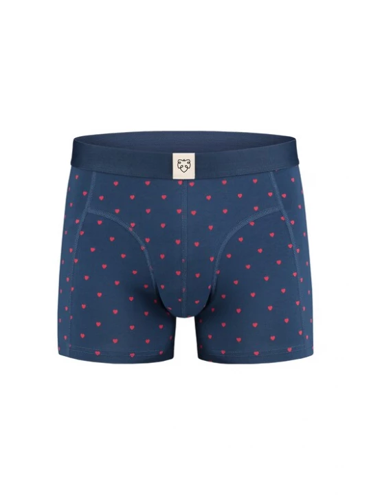 Foto van product A-dam Boxershorts 'Valentijn' nachtblauw / rood