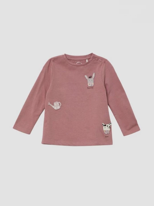 Foto van product A-lijn longsleeve met geborduurde patches s.Oliver roze