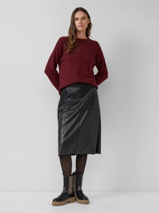 Foto van product A-lijn midirok van imitatieleer s.Oliver zwart