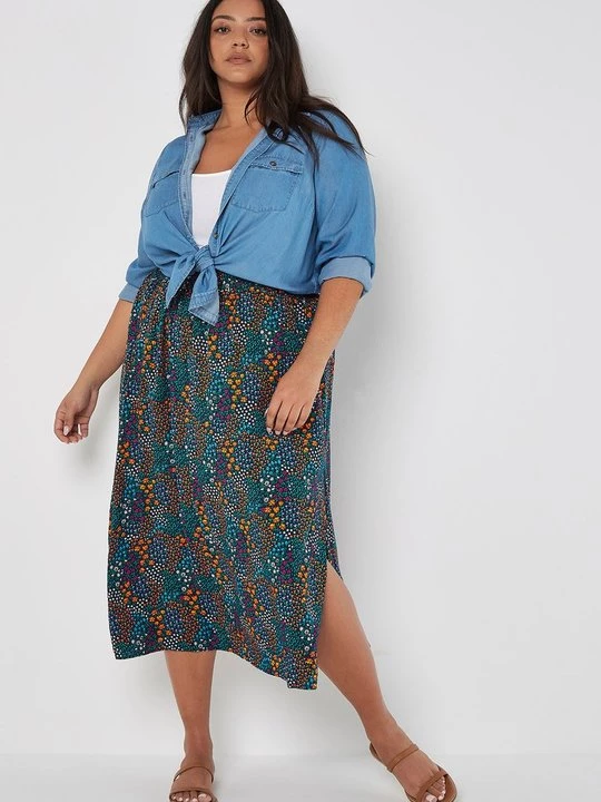 Foto van product A-lijn rok Apricot donkerblauw