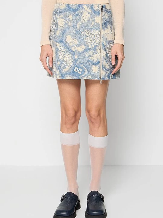 Foto van product A-lijn rok Ganni blauw