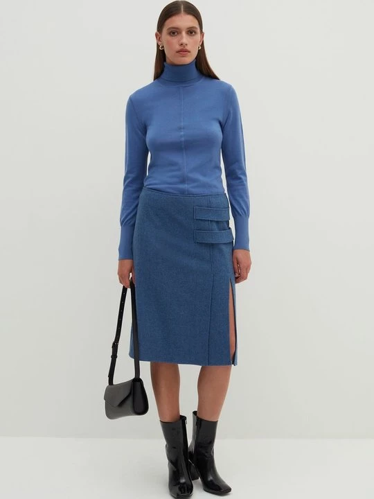 Foto van product A-lijn rok Stefanel blauw