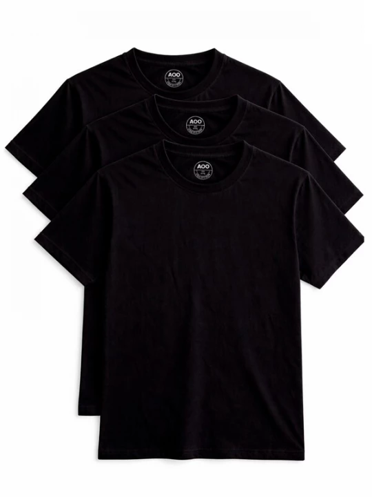 Foto van product A Question Of (AQO) Shirt '3 Pack Anders Tee' zwart