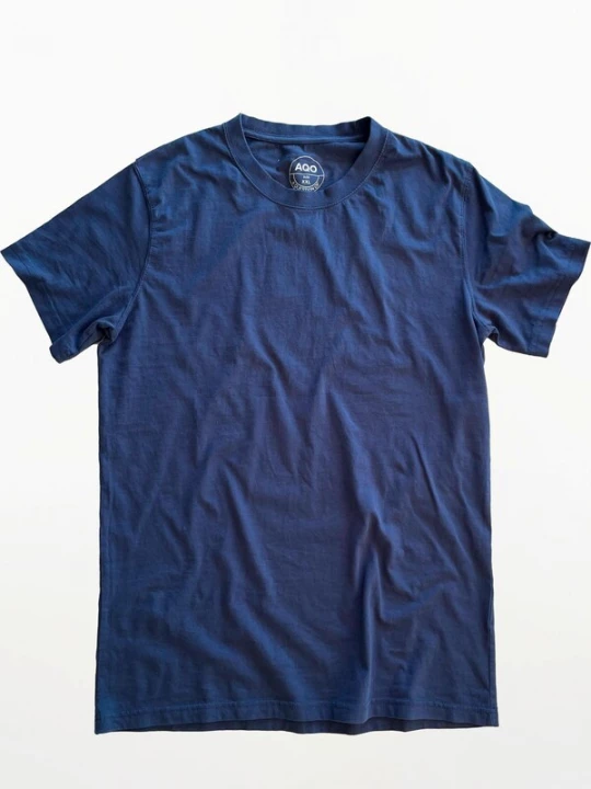 Foto van product A Question Of (AQO) Shirt 'Anders Tee Garment Dyed' indigo