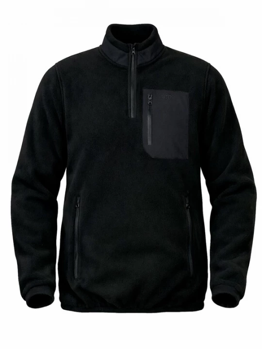 Foto van product A Question Of (AQO) Tussenjas 'David Micro Fleece Halfway Zip' zwart