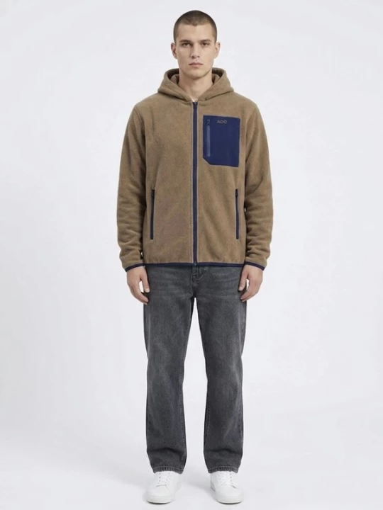 Foto van product A Question Of (AQO) Tussenjas 'David Micro Fleece Hoodie' bruin