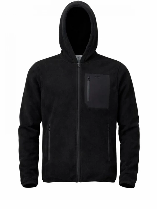 Foto van product A Question Of (AQO) Tussenjas 'David Micro Fleece Hoodie' zwart