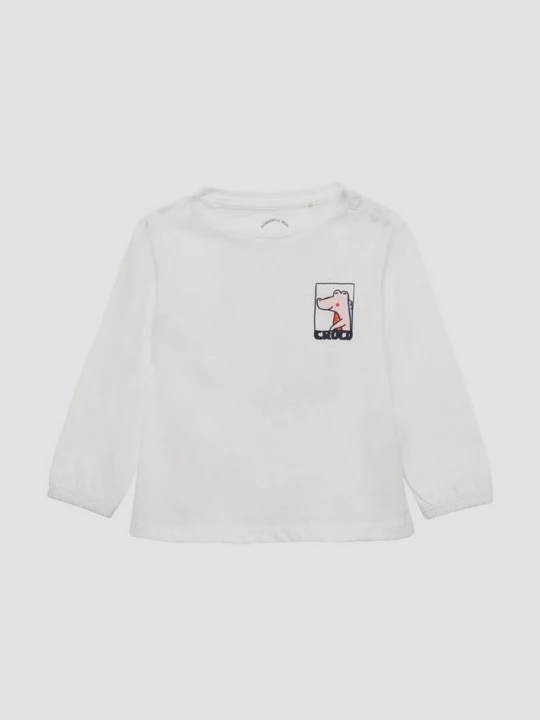 Foto van product A-vorm longsleeve met voor- en achterprint s.Oliver wit