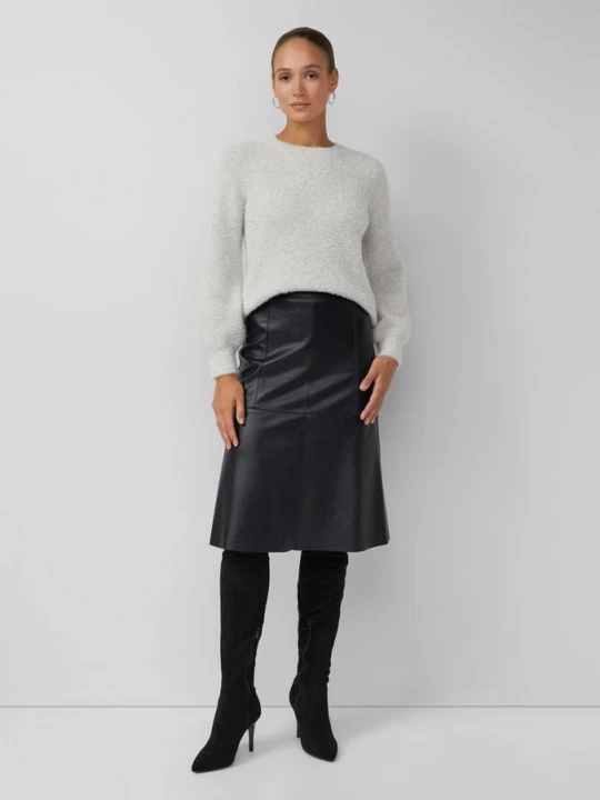 Foto van product A-vormige rok in lederlook met naaddetails s.Oliver zwart