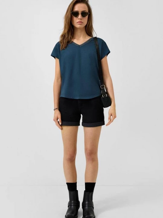 Foto van product Abby jeans short / normale pasvorm / halfhoog QS zwart
