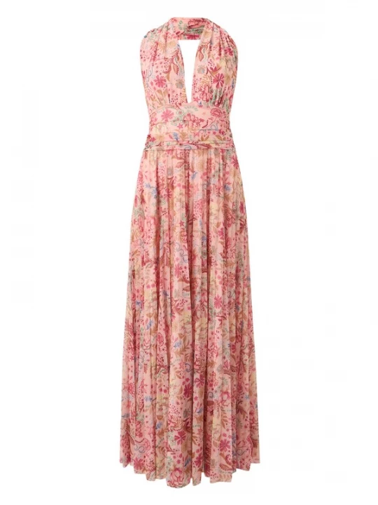 Foto van product Abercrombie & Fitch Jurk 'Giselle' beige / lichtgroen / pitaja roze / oudroze