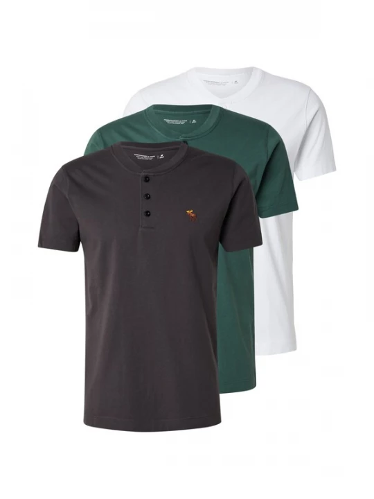 Foto van product Abercrombie & Fitch Shirt chocoladebruin / groen / wit