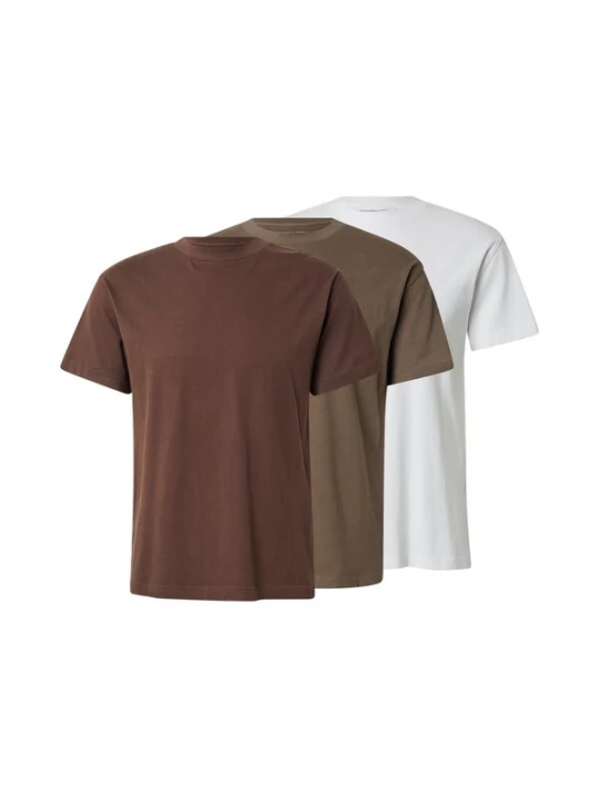 Foto van product Abercrombie & Fitch Shirt 'ESSENTIAL' kastanjebruin / ombergrijs / wit