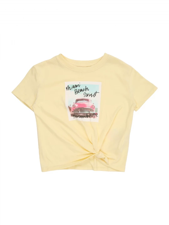 Foto van product Abercrombie & Fitch Shirt 'MIAMI BEACH' hemelsblauw / lichtgeel / lichtrood / zwart