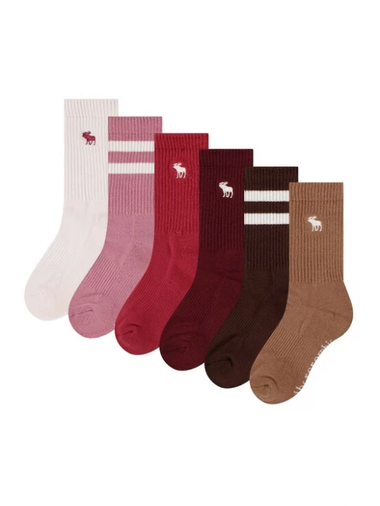 Foto van product Abercrombie & Fitch Sokken crème / bruin / karamel / donkerbruin / oudroze / rood