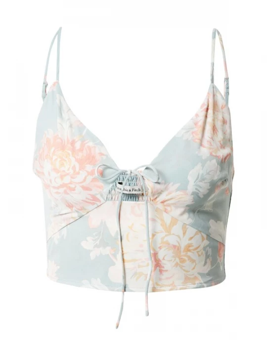 Foto van product Abercrombie & Fitch Top lichtblauw / abrikoos / oudroze / wit