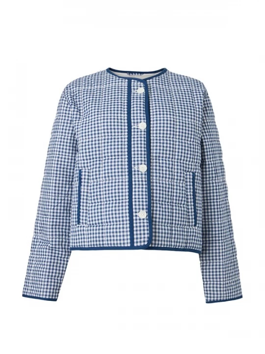Foto van product Abercrombie & Fitch Tussenjas donkerblauw / blauw gemêleerd / wit