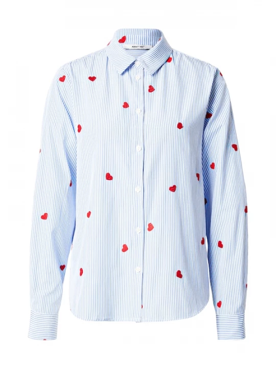 Foto van product ABOUT YOU Blouse 'Stephanie' lichtblauw / rood / wit