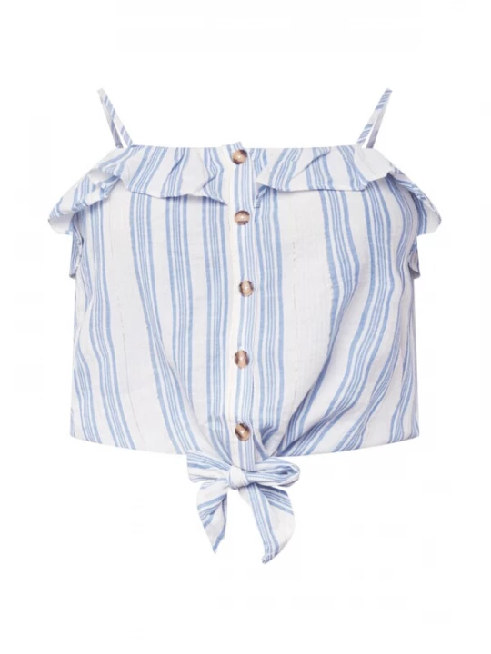 Foto van product ABOUT YOU Curvy Top 'Lissi' blauw / wit