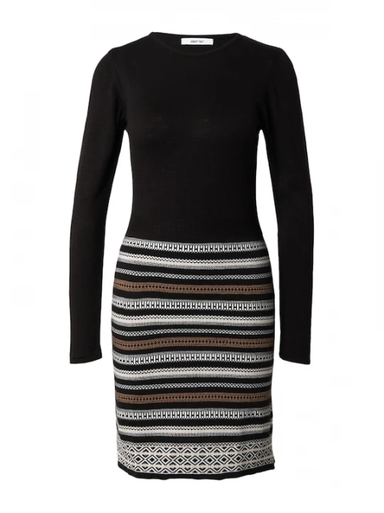Foto van product ABOUT YOU Gebreide jurk 'Penelope' bruin / zwart / wit