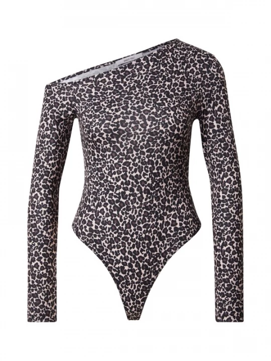 Foto van product ABOUT YOU Shirt body 'Clarissa' ecru / chocoladebruin / zwart