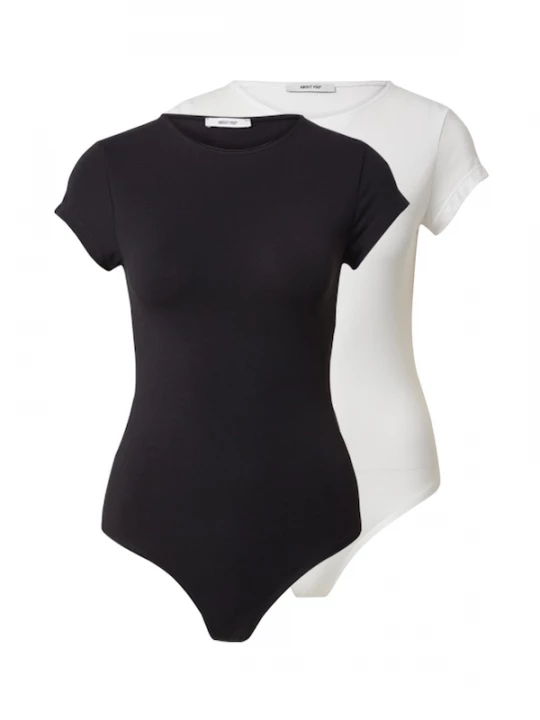 Foto van product ABOUT YOU Shirt body 'Ellinor' zwart / wit