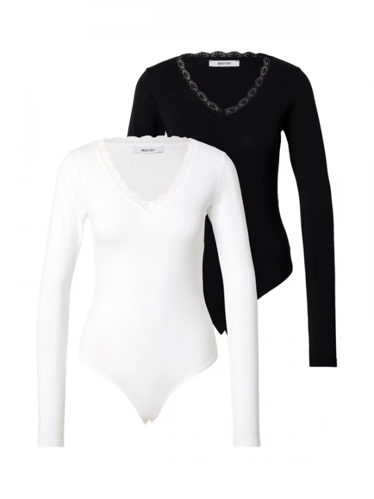 Foto van product ABOUT YOU Shirt body 'Lisette' zwart / wit