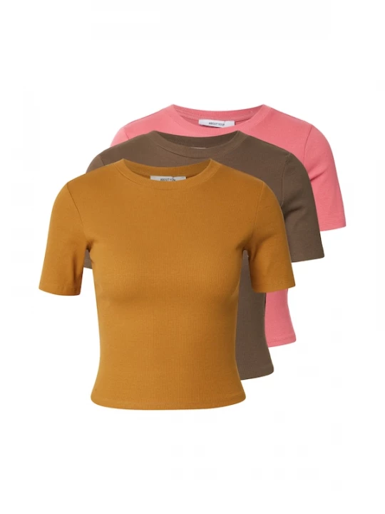 Foto van product ABOUT YOU Shirt 'Ella' oker / donkerbruin / rosa