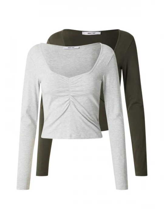 Foto van product ABOUT YOU Shirt 'Gwen' grijs gemêleerd / kaki