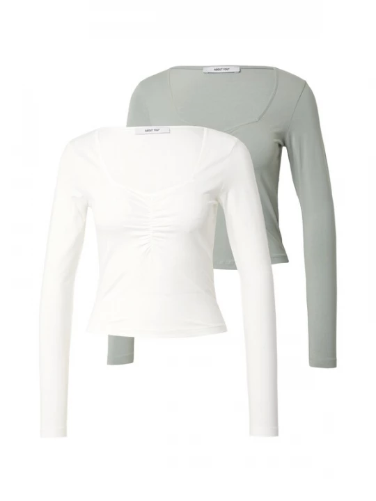 Foto van product ABOUT YOU Shirt 'Gwen' jade groen / offwhite