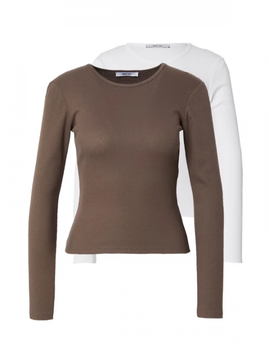 Foto van product ABOUT YOU Shirt 'Insa' bruin / wit