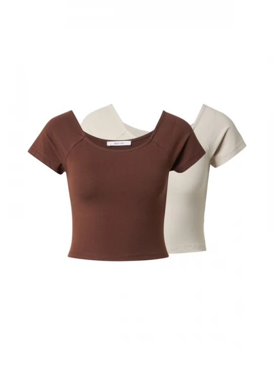 Foto van product ABOUT YOU Shirt 'Jale' taupe / chocoladebruin