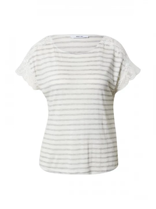 Foto van product ABOUT YOU Shirt 'Karima' grijs gemêleerd / wit