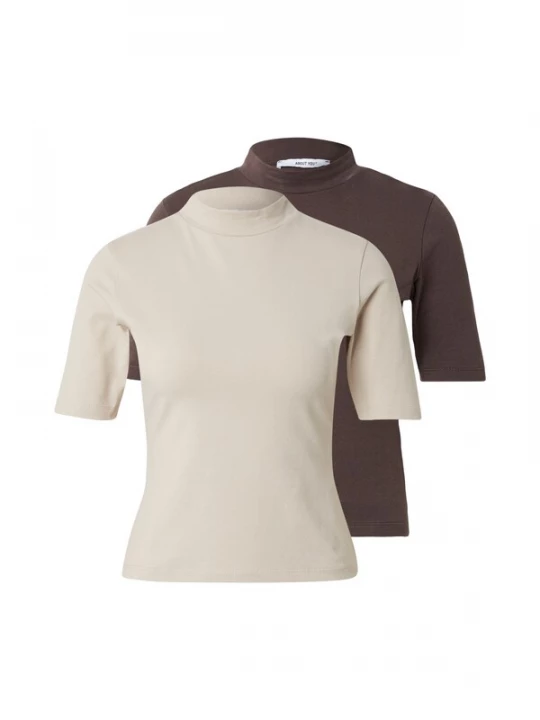 Foto van product ABOUT YOU Shirt 'Lenni' beige / donkerbruin
