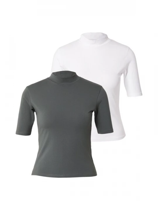 Foto van product ABOUT YOU Shirt 'Lenni' donkergroen / wit