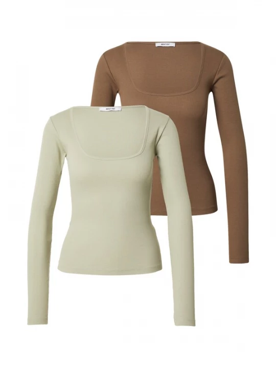 Foto van product ABOUT YOU Shirt 'Liane' bruin / mintgroen