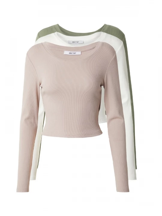 Foto van product ABOUT YOU Shirt 'Loretta' beige / groen / wit