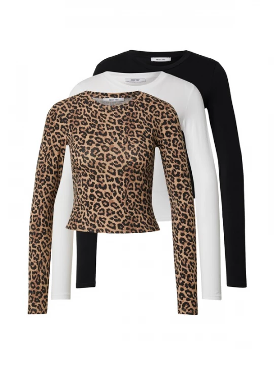 Foto van product ABOUT YOU Shirt 'Lotti' brokaat / cappuccino / zwart / wit