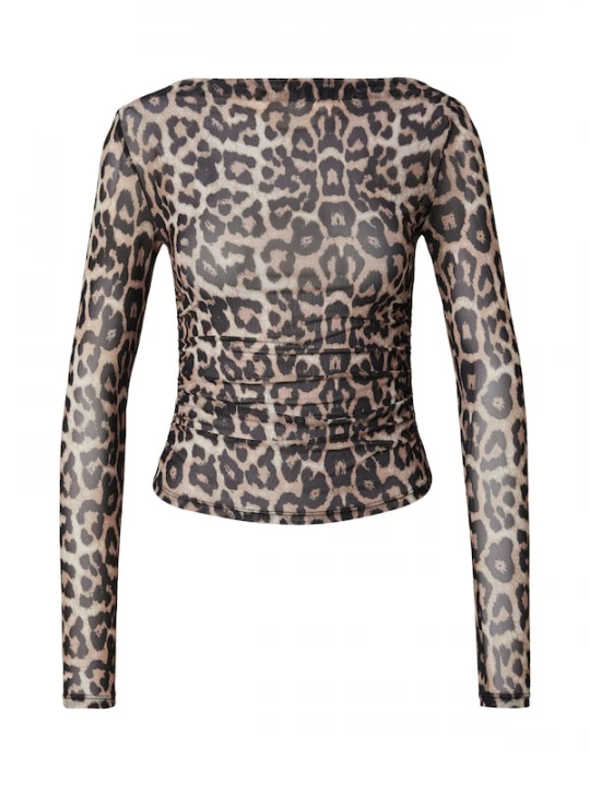 Foto van product ABOUT YOU Shirt 'Mila' ecru / cappuccino / zwart