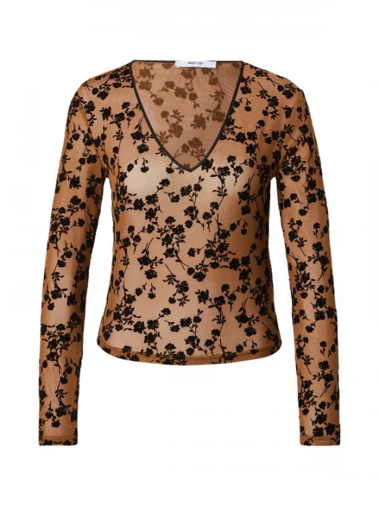Foto van product ABOUT YOU Shirt 'Whitley' camel / zwart