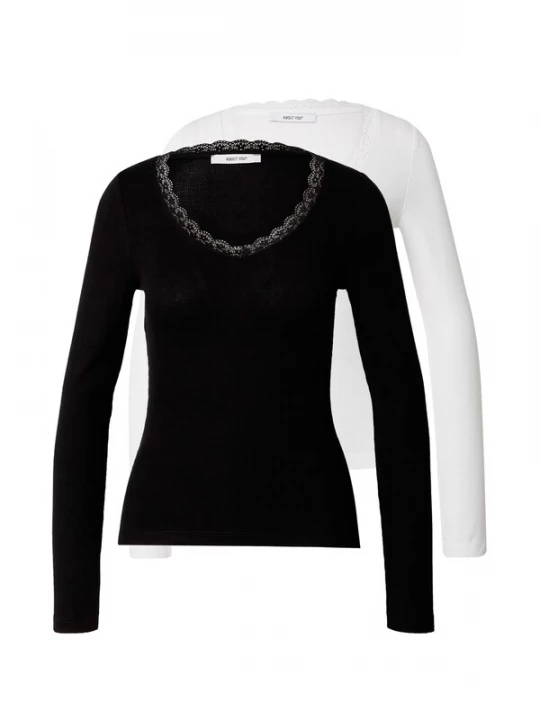 Foto van product ABOUT YOU Shirt zwart / wit