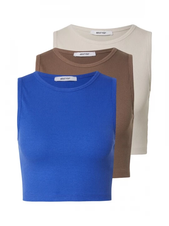 Foto van product ABOUT YOU Top 'Dinah' beige / blauw / bruin