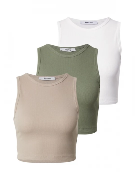 Foto van product ABOUT YOU Top 'Dinah' beige / kaki / wit