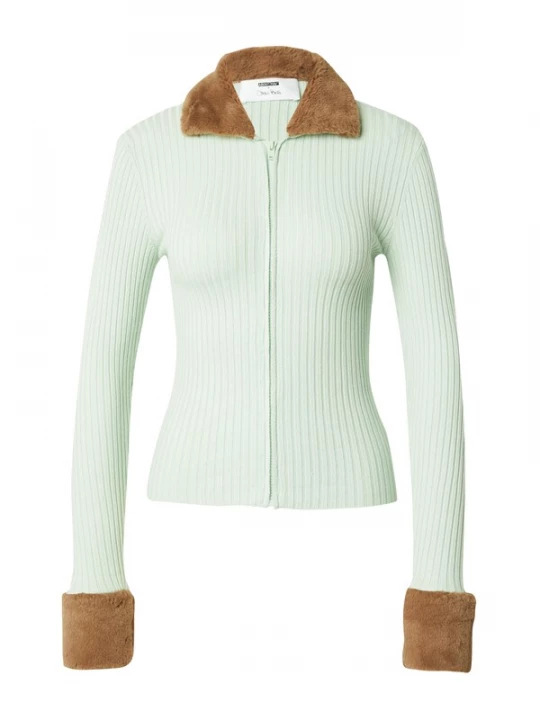 Foto van product ABOUT YOU x Chiara Biasi Gebreid vest 'Elia' bruin / mintgroen