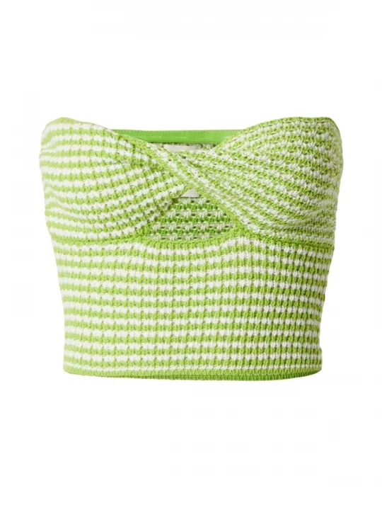 Foto van product ABOUT YOU x Laura Giurcanu Gebreide top groen / wit