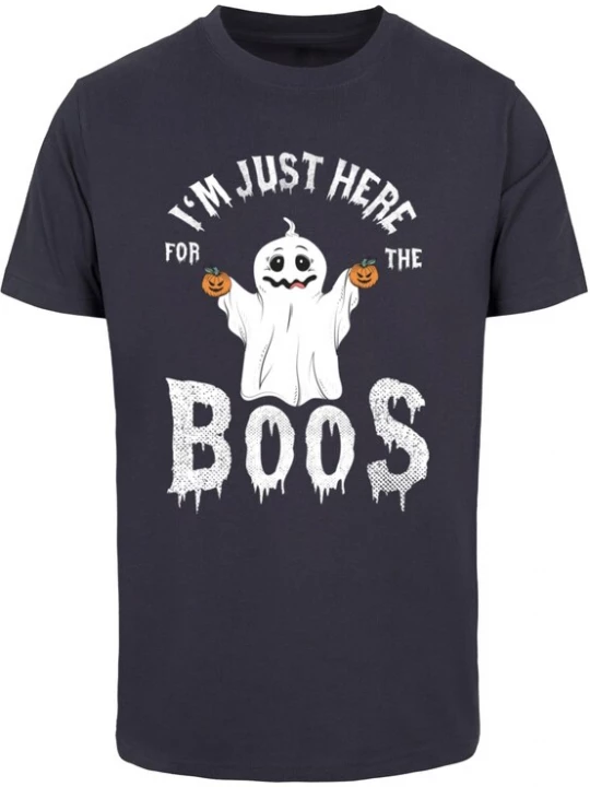 Foto van product ABSOLUTE CULT Shirt 'Halloween - Boos' nachtblauw / oranje / wit
