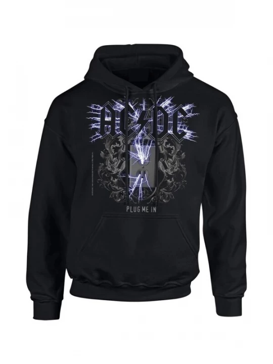 Foto van product AC / DC Sweatshirt 'Ac / Dc Plug Me In Black Men Hoodie Kapuzenpullover' zwart AC/DC