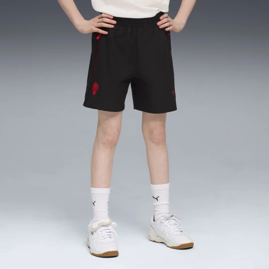 Foto van product AC Milan PUMATECH relaxte geweven short, Zwart / Rood