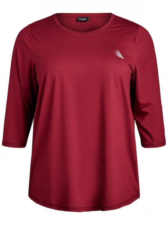 Foto van product Active by Zizzi Functioneel shirt 'Abasic One' bordeaux / wit
