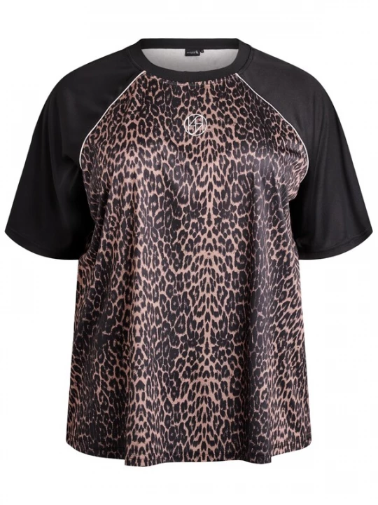 Foto van product Active by Zizzi Functioneel shirt 'Anicola' bruin / donkerbruin / zwart